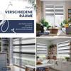 Rollmayer No-Drill Dual Roller Blind, White/Gray/Black, W45 x H130 cm view 4