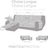 ECOMMERC3 Chaise Lounge Sofa Cover, Normal I & D Model, Padded, Gray view 4
