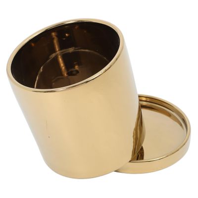 VINTORKY Electroplated Ceramic Flower Pot for Succulents and Cacti with Drainage Hole and Saucer