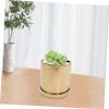 VINTORKY Electroplated Ceramic Flower Pot for Succulents and Cacti with Drainage Hole and Saucer view 2