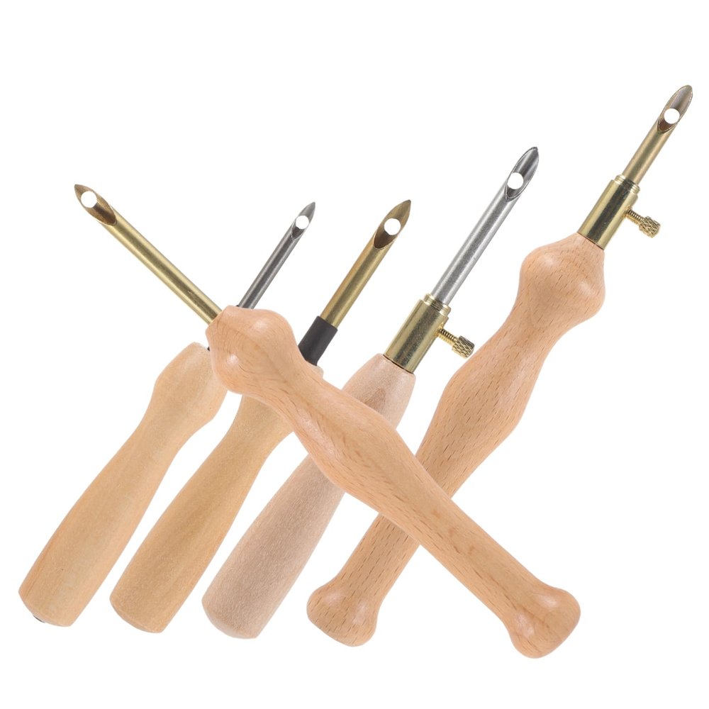 Tofficu 5-Piece Punch Needle Set with Wooden Handles