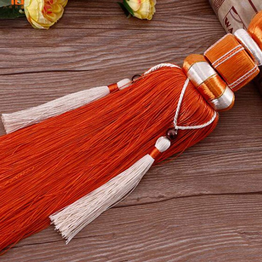 Tassel Tiebacks for Curtains, 1 Pair, Orange