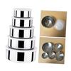 Ciieeo 5-Piece Stainless Steel Food Storage Containers, Stackable, Silver, Leakproof view 1