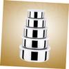 Ciieeo 5-Piece Stainless Steel Food Storage Containers, Stackable, Silver, Leakproof view 2