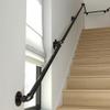 LQSYBHD Indoor/Outdoor Wall-Mounted Handrail, Industrial Rustic Black Metal Pipe, 4 ft/120 cm view 4