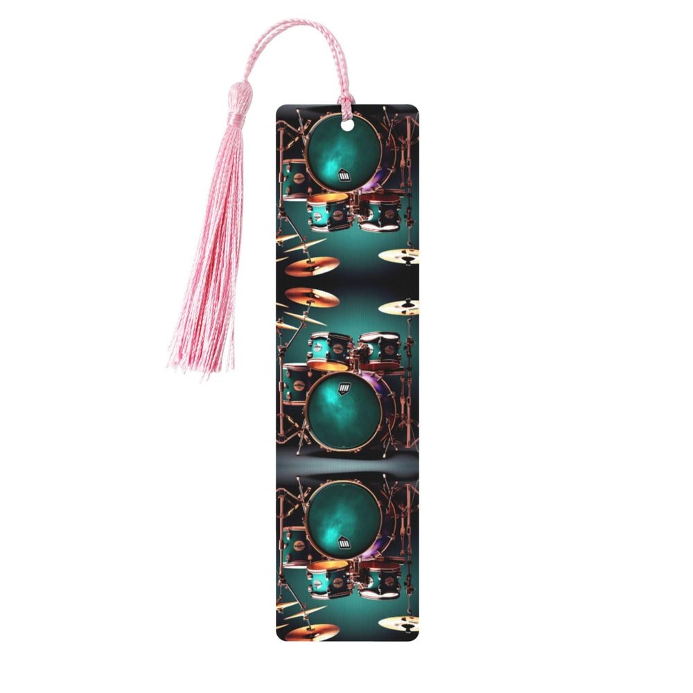 Cool Drum Set Printed Wooden Bookmarks for Men and Women, Book Lovers, Graduation Parties and Party Decor