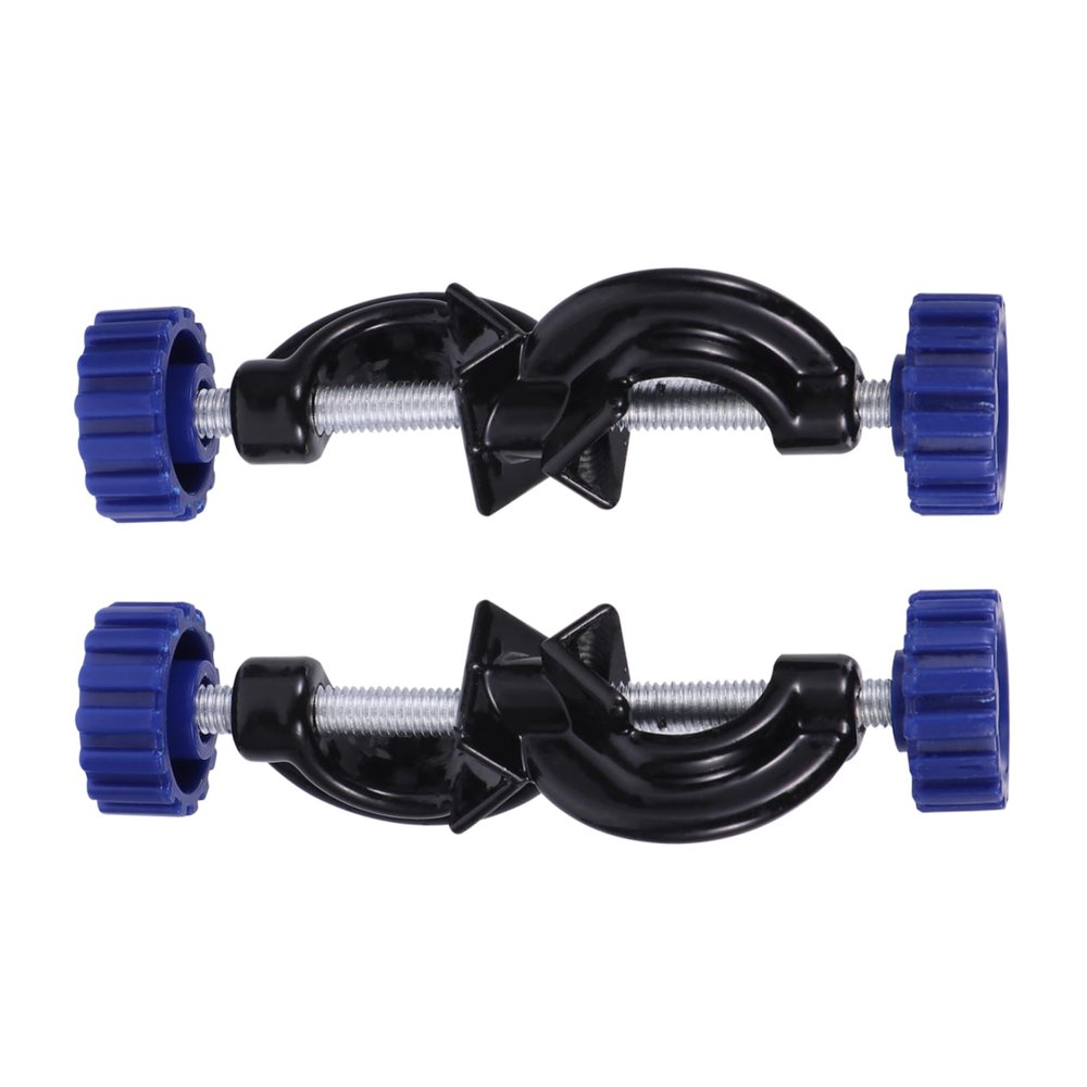OKUMEYR 2-Pack Adjustable Blue Knob Alloy Clamp Holders for Laboratories