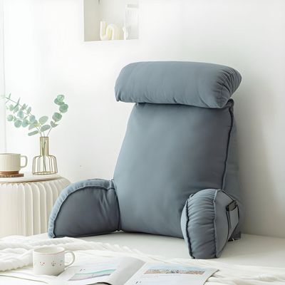 OBABO Reading Pillow with Armrests and Removable Neck Roll, 75 × 40 × 50 cm