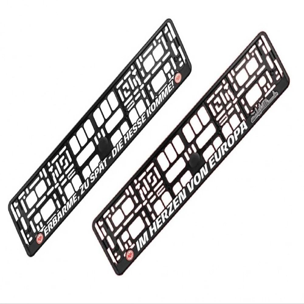 Eintracht Frankfurt 2-Piece License Plate Frame Set – “Im Herzen” + “Erbarme”