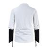 Men's Long-Sleeve V-Neck Lace-Up Cotton Shirt, Retro Viking Pirate Costume Top view 4