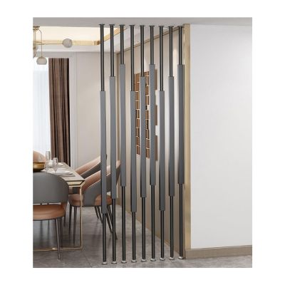Portable Freestanding Room Divider, Simple Modern Home Décor for Entrances, Restaurants and Offices, Grid-Style, Height-Adjustable, Black, 120 cm/47 in