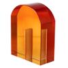 BIUDECO 1-Piece Orange Arched Decorative Bookend for Bookshelves and Desks view 1