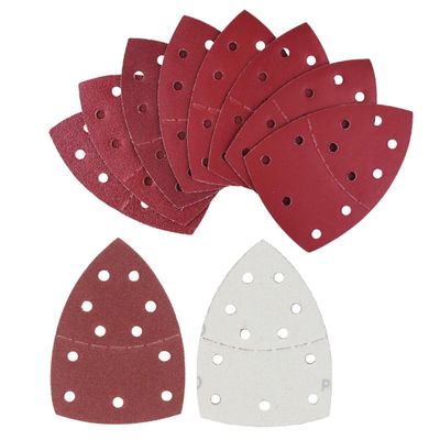 MiJunHD 80-Grit Aluminum Oxide Sandpaper, 10-Pack, 11-Hole Mouse Sander Pads