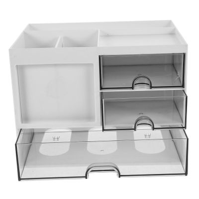 Desk Organizer for Drawers, White Document Storage Box
