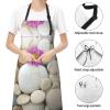 CHANGLEI Personalized Black Apron with Stone Design, Waterproof, 2 Pockets, One Size view 3