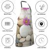 CHANGLEI Personalized Black Apron with Stone Design, Waterproof, 2 Pockets, One Size view 4