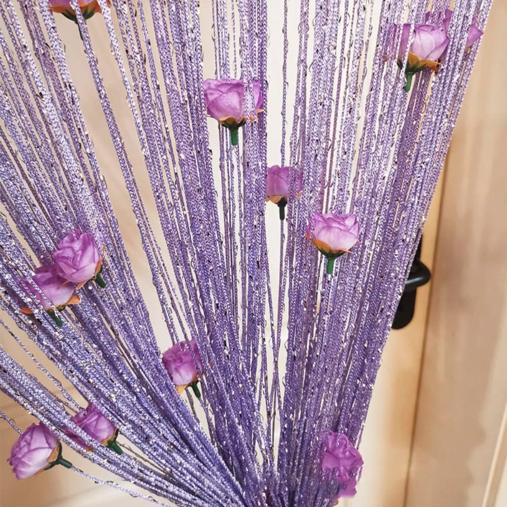 Blausky Rose String Curtain, 1 x 2 m, Purple
