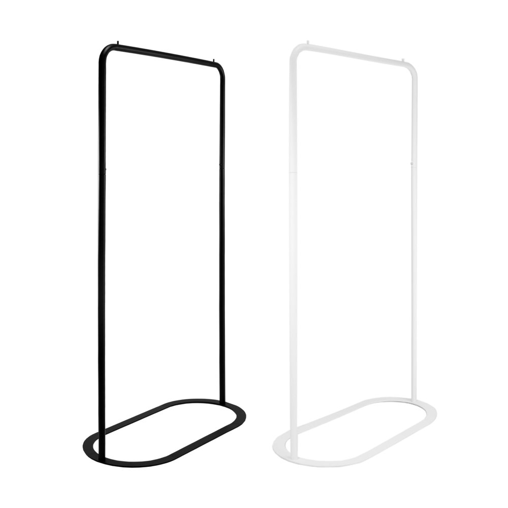 Natural Goods Berlin OVAL Freestanding Garment Rack, Sturdy Metal, White