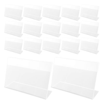 Transparent Tabletop Label Holders with Clip Closure, 30-Piece Plastic Set