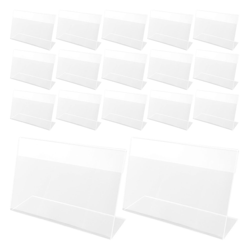 Transparent Tabletop Label Holders with Clip Closure, 30-Piece Plastic Set