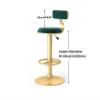 AJYBYUKJ Velvet Bar Stools, Set of 2, Swivel, Adjustable, Gold Legs, 24–32 in. view 3