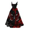 Generic Halloween Costume for Women, Scary Bloody Zombie Bride Costume, Horror Elegant Sleeveless Printed Halloween Dress view 1