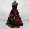Generic Halloween Costume for Women, Scary Bloody Zombie Bride Costume, Horror Elegant Sleeveless Printed Halloween Dress view 2