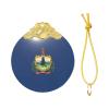 Vermont State Flag Print Clear Glass Christmas Ornament, One Size view 2