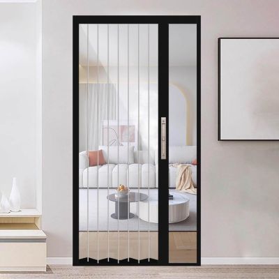 Folding/Sliding Doors, 6.6 ft High, Retractable Accordion Door with Lock and Keys