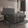 Verona Idee KONG Glamour Box Spring Bed, Bonell Mattress, 4 cm Topper, XXL Storage, 140 x 200 cm, Gray Eco-Leather view 4