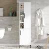 Dmora Serpens Multipurpose Cabinet, 45 x 173.6 cm, White, with Clothes Rail view 1