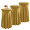 LUOZIQINX Round Cocktail Table Covers, 80 x 110 cm, Stretch Spandex Table Skirts for Weddings, Parties, Restaurants & Banquets, Gold, 3-Piece view 1