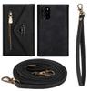 Wallet Case for Samsung Galaxy S20 Ultra, Matte Leather Phone Case with Zipper, Detachable Wrist Strap and Shoulder Strap view 1