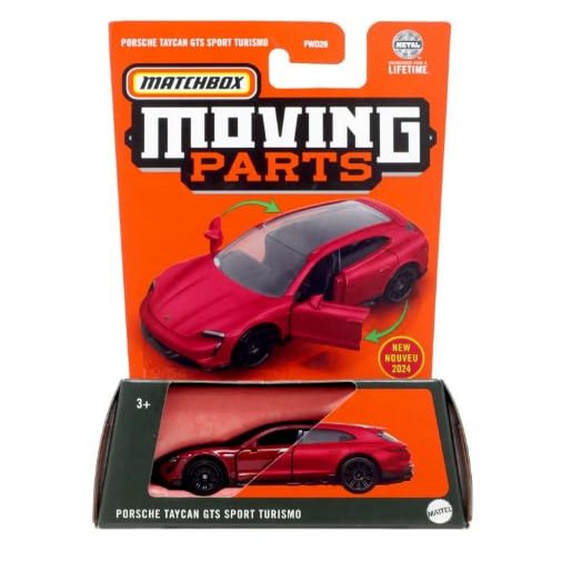 Matchbox Moving Parts Porsche Taycan GTS Sport Turismo, Red
