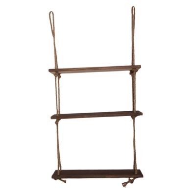 Zerodeko 3-Tier Hanging Shelf in Antique Style for Home, Large Capacity, Wall Shelf for Plants and Decor