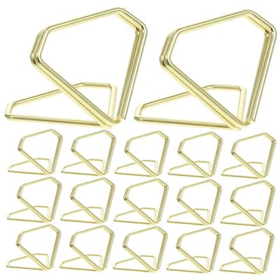 Ciieeo 20-Pack Gold-Colored Steel Diamond-Shaped Table Card Holders