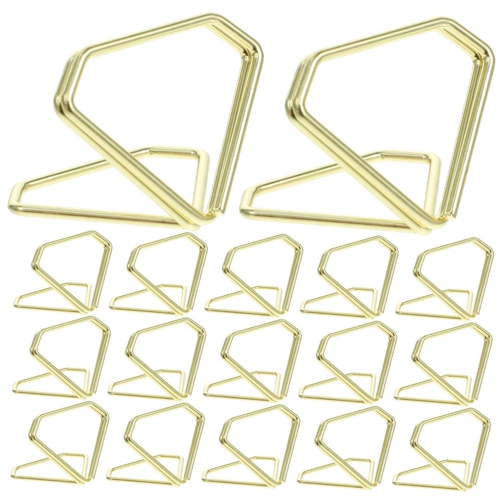Ciieeo 20-Pack Gold-Colored Steel Diamond-Shaped Table Card Holders