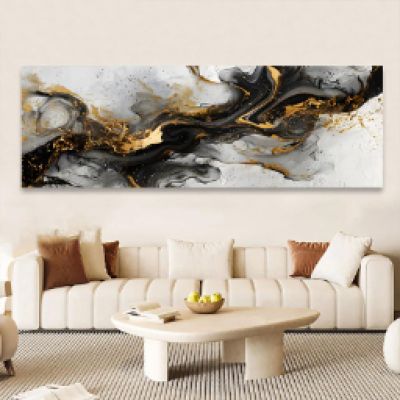 KDOVOXB Abstract Canvas Painting Poster, Modern Wall Art, 60 x 180 cm, Unframed