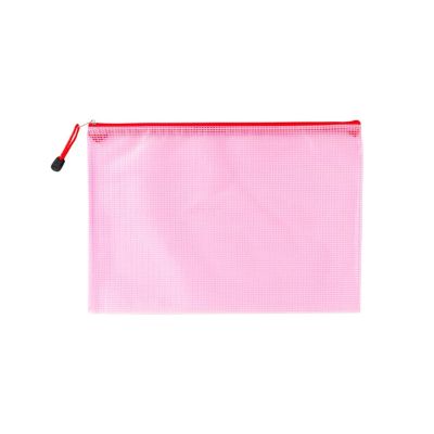 Mesh Zipper File Bag, Red, A3 (43 × 30.5 cm)