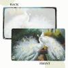 AUBKFELD Tablecloth with White Peacock Pattern, 122 x 76 cm, Rectangular Fabric Tablecloth with Elastic Edge view 2