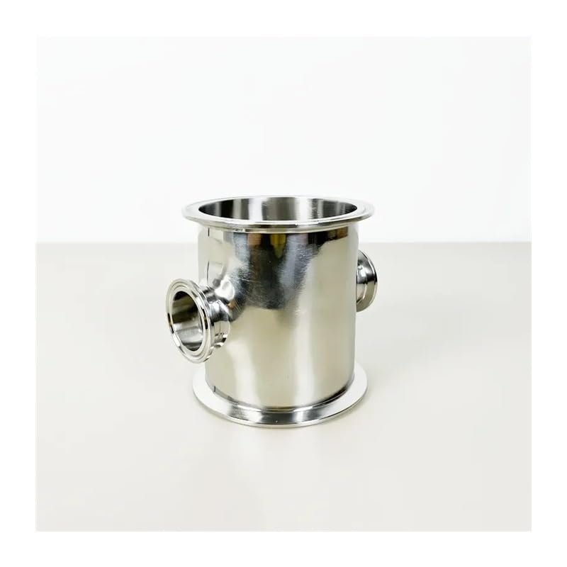 ICXLPMC 4" × 4" × 1.5" × 1.5" Short-Type Tri-Clamp 4-Way Pipe Connector, Tri-Clamp-Style Cross, SS304