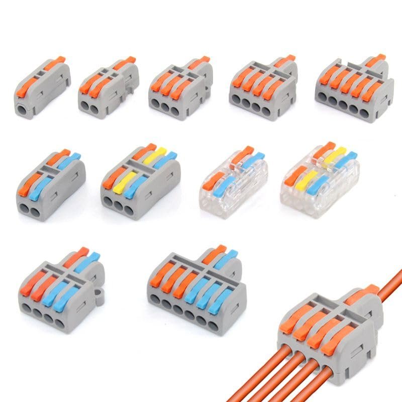 1/5/10 PCS Fast-Wiring Cable Connectors, Compact Splitter Electrical Conductors, Push-In Home Terminal Block ICXLPMC (M-F12, One Size)