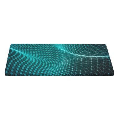 AUBKFELD Abstract Polygonal Printed Tablecloth, 152 x 76 cm, Rectangular Fabric Tablecloth with Elastic Edge
