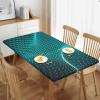 AUBKFELD Abstract Polygonal Printed Tablecloth, 152 x 76 cm, Rectangular Fabric Tablecloth with Elastic Edge view 4