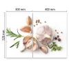 SMTDeco Stove Cover 30 x 52 + 40 x 52 cm, 2-Piece, Garlic & Herbs White view 2