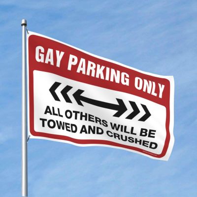 Garden Flag, Funny Gay Parking Flag, Boys' Bedroom Decoration, Summer Flag (30 x 45 cm)