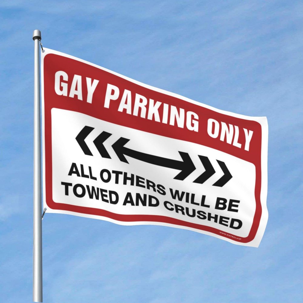 Garden Flag, Funny Gay Parking Flag, Boys' Bedroom Decoration, Summer Flag (30 x 45 cm)