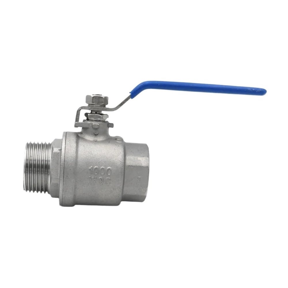 EVBELGBPZ BSP Female-to-Male Threaded SS304 Stainless Steel Two-Piece Ball Valve, 1/4" to 1-1/2" (3/8")