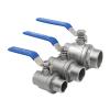 EVBELGBPZ BSP Female-to-Male Threaded SS304 Stainless Steel Two-Piece Ball Valve, 1/4" to 1-1/2" (3/8") view 2