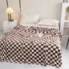 DOTBUY-SHOP Brown Flannel Coral Fleece Checkered Blanket, 150 x 200 cm view 3